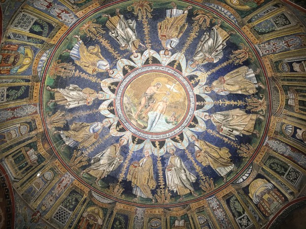 Mosaics on the ceiling of the baptistery