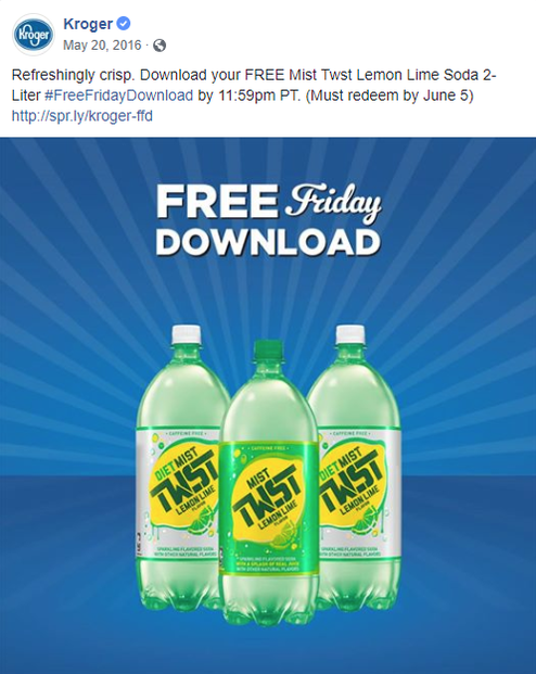 Kroger's Friday download for May 20, 2016