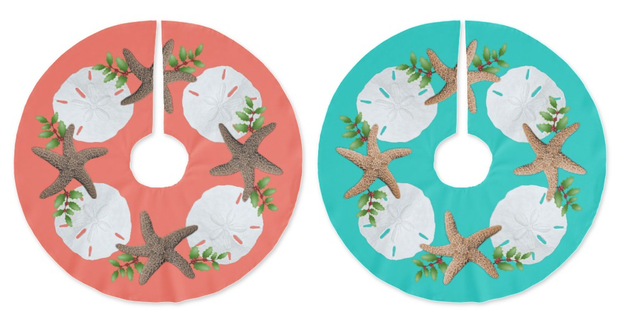 Choose your color tree skirts with sand dollars and starfish