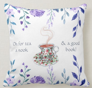 Tea, Nook, Good book pillow