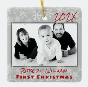 New Baby Boy Double-sided Photo Ornament