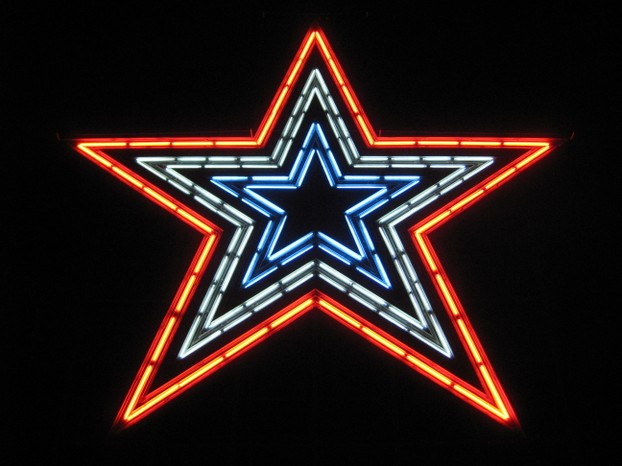 Mill Mountain Star at night