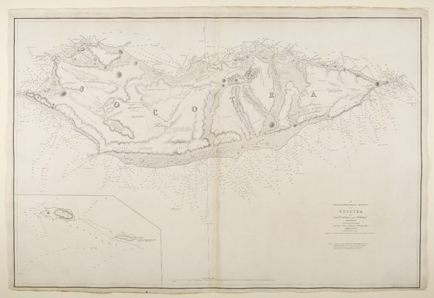 August 1, 1835, nautical chart of Socotra compiled by James Wellsted and S.B. Haynes from Bombay Marine officer surveys