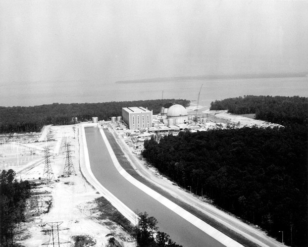 Nov. 14, 2013, northwestward view of Surry Power Station, with Jamestown Island across James River