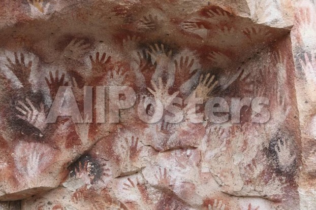 Cave Hand Paintings, Dated to around 550 BC. Cueva De Las Manos, Argentina, March 2010