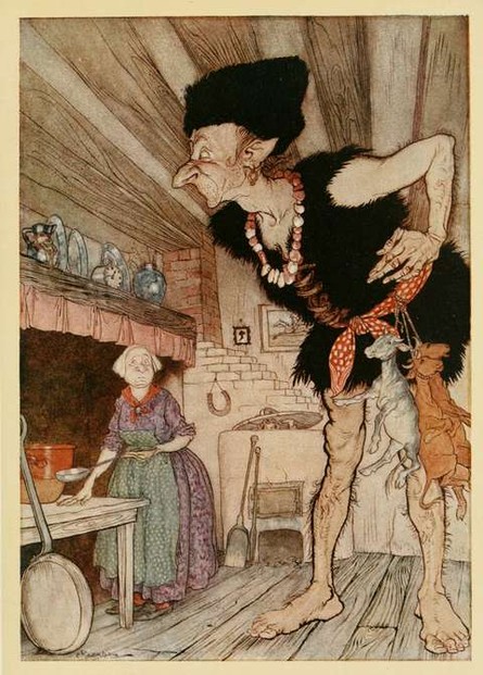 Jack is hiding in the oven by Arthur Rackham