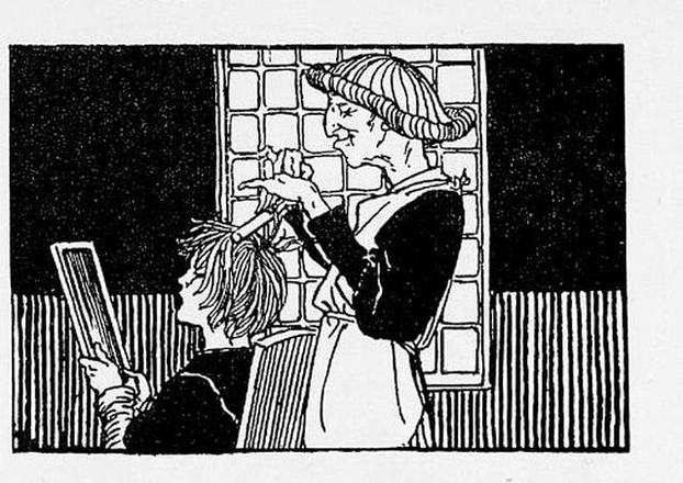 Dick Whittington is being groomed, illustration by R. Anning Bell