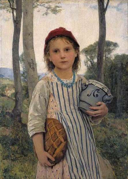 Red Cap by Albert Anker (1831-1910)