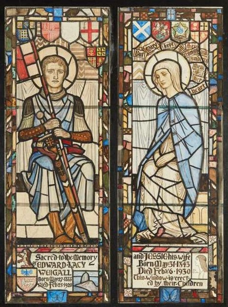 Memorial window at All Saints Church, Wytham, Oxfordshire