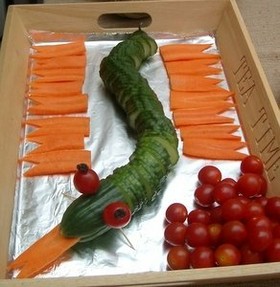 Cucumber Snake for a Kids Party