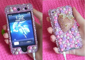 iPod Touch Rhinestone Pink Case 3D