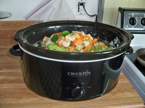 Crockpot loaded with all ingredients