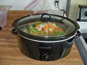 soup cooking in crockpot