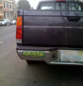 Truck with Stand for Peace bumper sticker