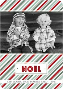 Cute Photo Christmas cards Noel stripes