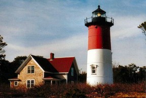 Nauset Light, in Orleans, part of the Cape Cod National Seashore. 
