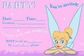 printable tinker bell party invitation