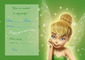 Free Tinker Bell Party Invitations