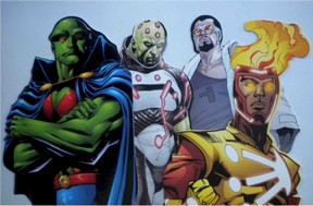 4 DC Comics Superheroes Martian Manhunter, Brainiac, General Zod and Firestorm