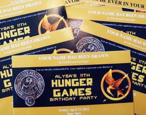 hunger games invitations