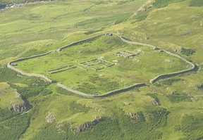 Hardknott Roman Fort from Harter Fell Summit by Nick Upton