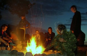 Autumn evening campfire in Oshawa, Ontario.
