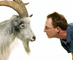 Image: Jon Ronson and goat