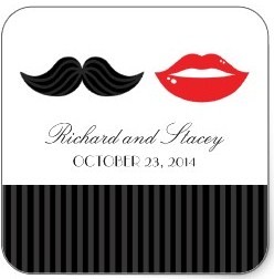 mustache lips wedding favors