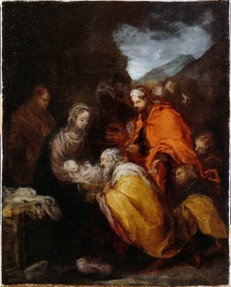Bartolomé Esteban Murillo, The Adoration of the Magi, 1660-65, Oil on canvas, 34.6 x 27.4 cm, By Permission of the Trustees of Dulwich Picture Gallery, London