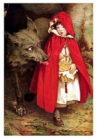 Red Riding Hood and Big Bad Wolf by Jessie Wilcox Smith