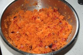 Carrot, onion and pepper salad.