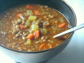 Home cooked lentil soup