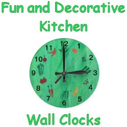 Fun and decorative kitchen wall clocks image
