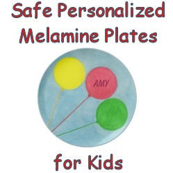 Safe personalized melamine plates for kids, image