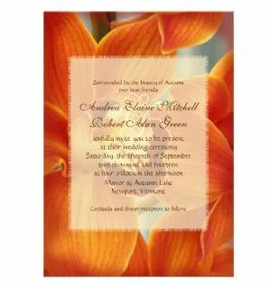 orange orchid fall invitations