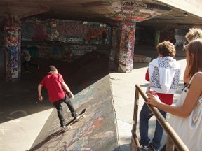 Skateboarding on South Bank