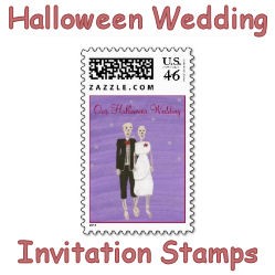 Halloween Wedding Invitation Stamps image