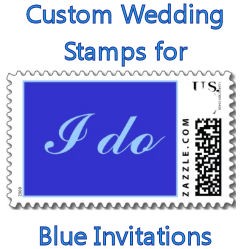 Custom Wedding Stamps for Blue Invitations image