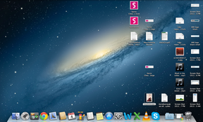 A cluttered Mac desktop