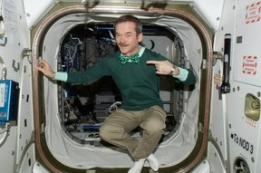 Image: Chris Hadfield wearing the green on the ISS.