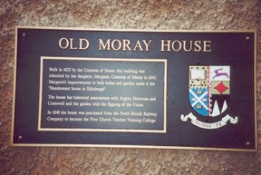 Image: Old Moray House Plaque