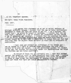 Image: Siegfried Sassoon's Anti-War Letter