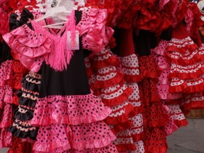 Flamenco costumes outside shop