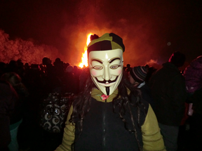 Image: Lone Anon in the Million Mask March 2014