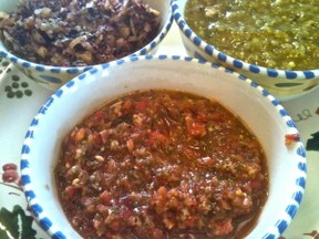 Three different salsas
