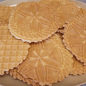Pizzelle on a platter