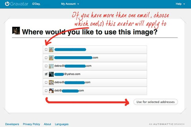 Assign your avatar to your email account(s)