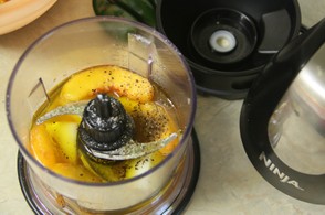 Using Ninja to Make Peach  Vinaigrette