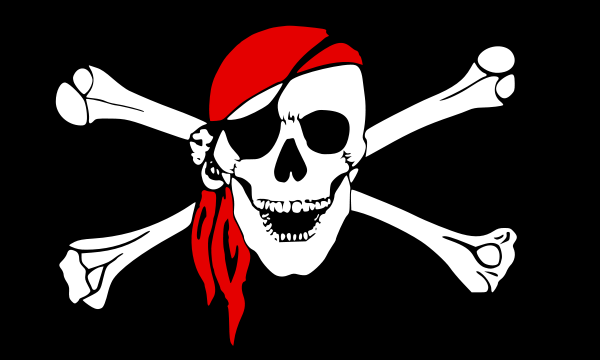 Pirate Skull with Red Bandana