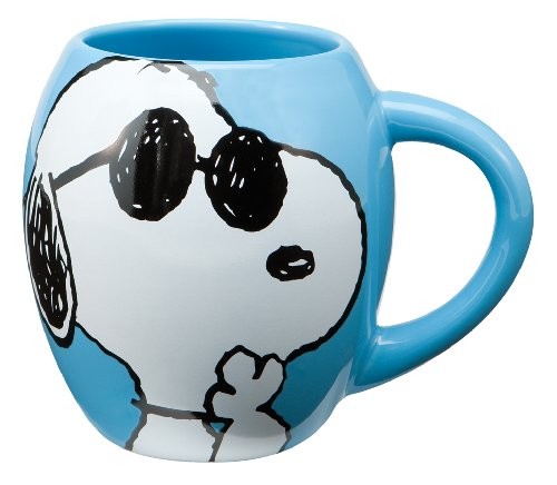 18 oz Oval Ceramic Mug Merry /& Bright Holiday Vandor Peanuts Green Snoopy